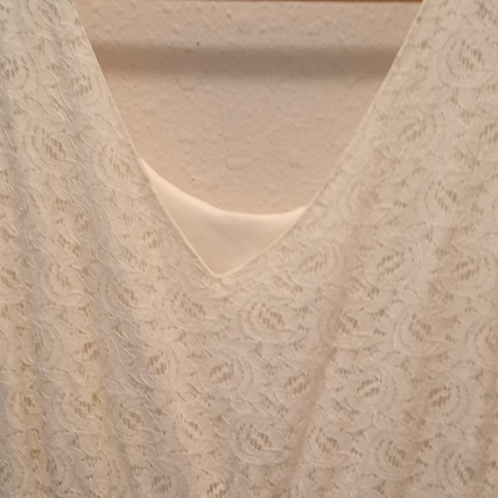 Blush White and Orange Sleeveless V-Neck Sundress - Picture 5 of 7